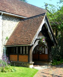 St Martin's Church, Ockham Road South, East Horsley (May 2014) (Porch)