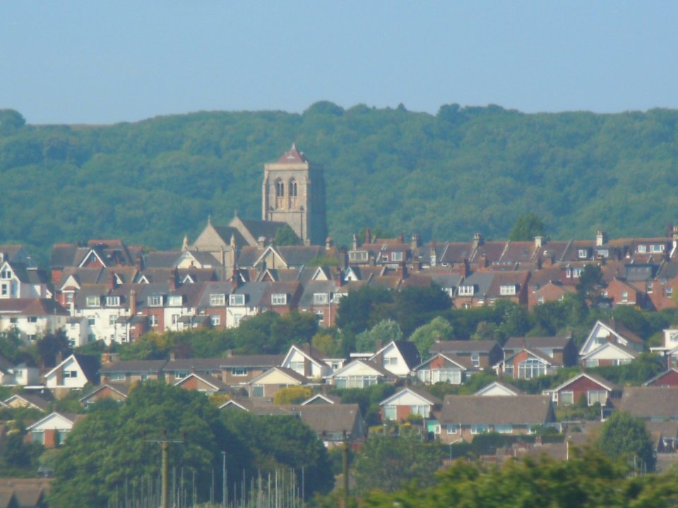 St Michael and All Angels Church, Willingdon Road, Ocklynge, Eastbourne (NHLE Code 1262164) (June 2015, from near Eastbourne Station) (1)