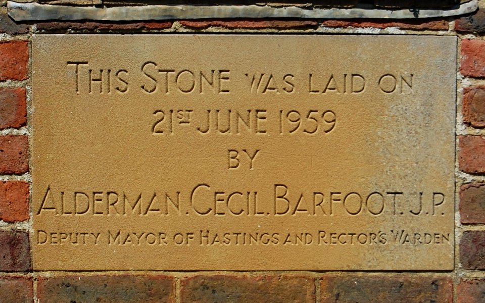 St Matthew's Church Hall, St Matthew's Road, Silverhill, St Leonards-on-Sea (June 2020) (Foundation Stone)