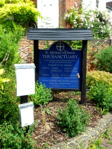 St Michael's Spiritualist Church and Sanctuary, Church Road, Ewell (July 2013) (Signboard)