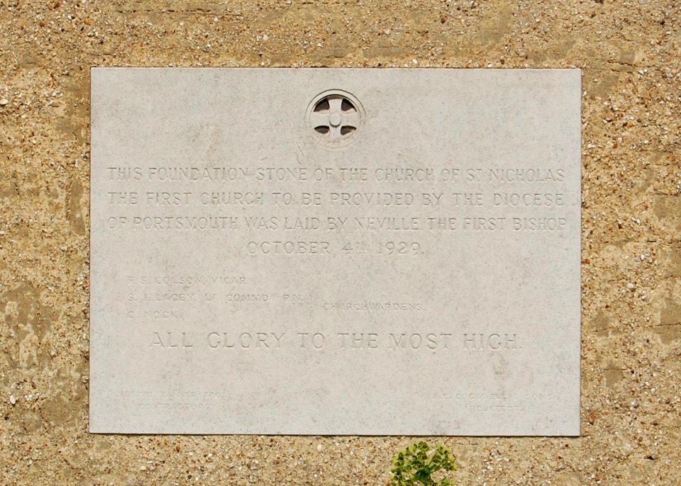 St Nicholas' Church, Battenburg Avenue, Hilsea (March 2019) (Foundation Stone)