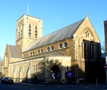 St Nicholas' Church, Bury Street, Guildford (April 2014, from Northwest) (2)