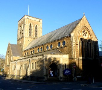 St Nicholas' Church, Bury Street, Guildford (April 2014, from Northwest) (1)