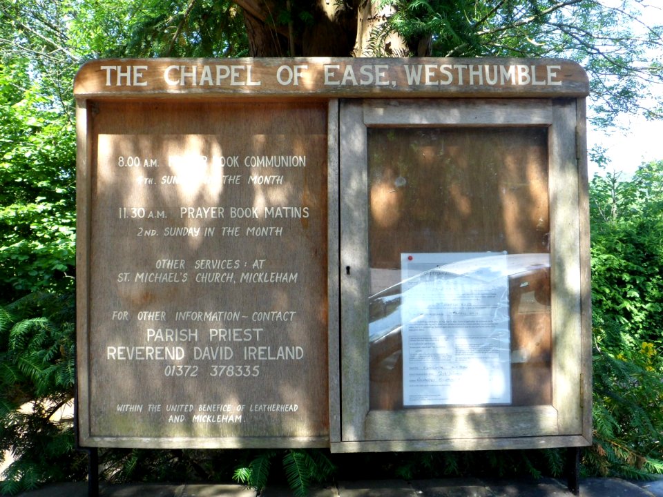 St Michael's Chapel of Ease, Crabtree Lane, Westhumble (July 2013) (Signboard)
