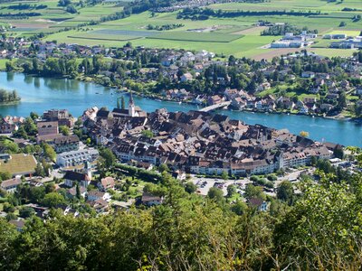 Roofs rhine houses photo