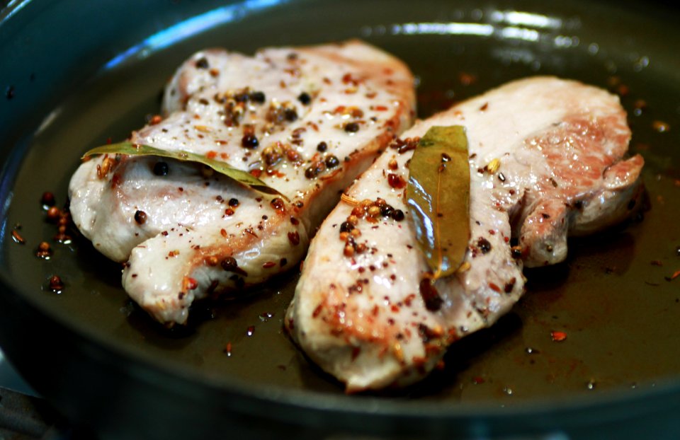 Spice seared pork cutlet