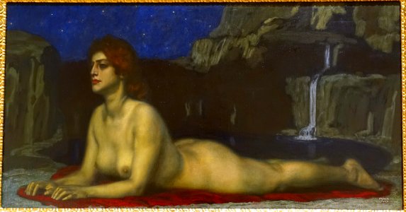Sphinx by Franz von Stuck, 1904, oil on canvas - Hessisches Landesmuseum Darmstadt - Darmstadt, Germany - DSC01243
