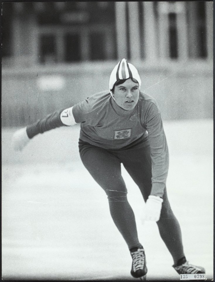 Sport, schaatsen, kaiser stien, Bestanddeelnr 135-0798