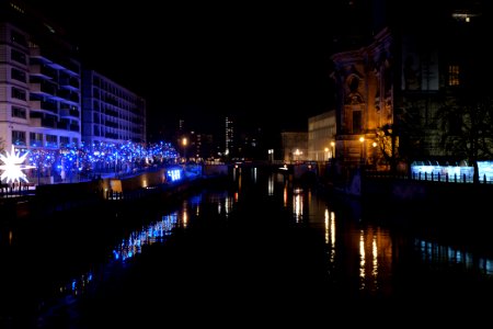 Spree from Friedrichsbrücke at night 2021-01-17 02