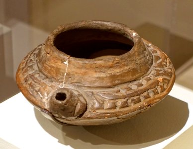 Spouted vessel with cord marks, Japan, Hokkaido, final Jomon period, c. 1000 BC, earthenware - Peabody Essex Museum - DSC07533