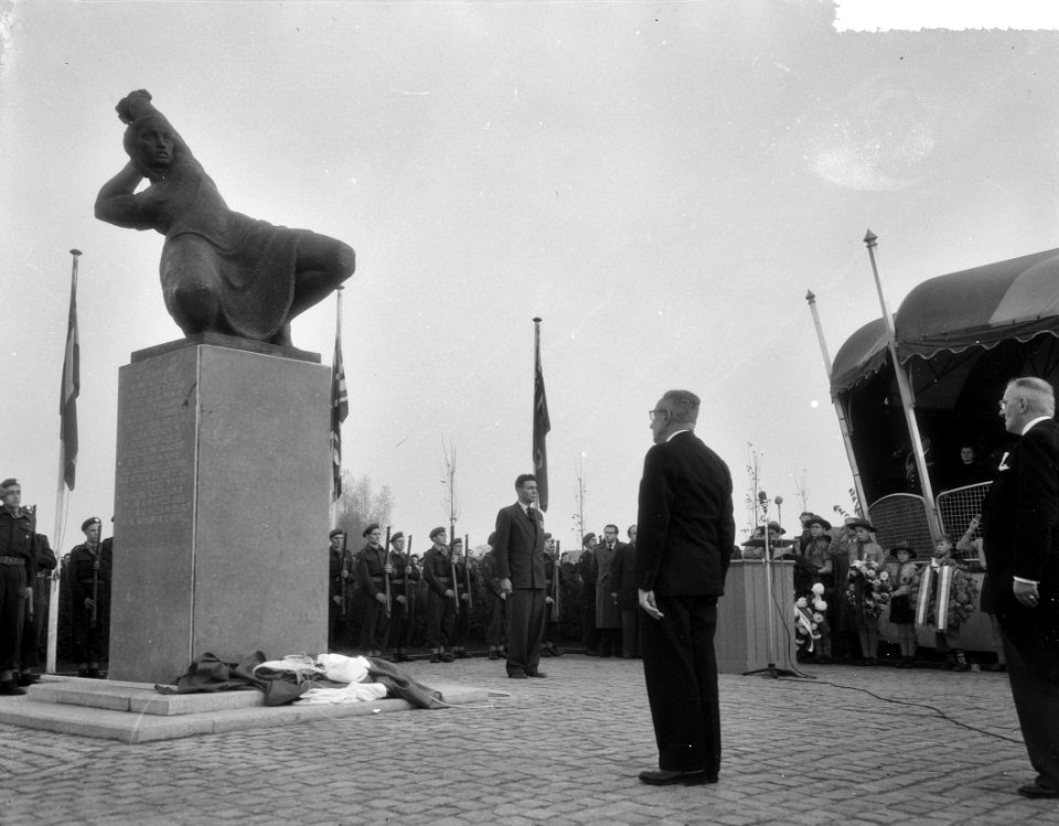 Sprang onthulling standbeeld Jan de Rooy, Bestanddeelnr 906-8534