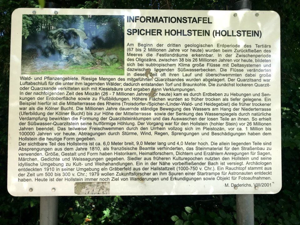 Spicher Hohlstein Informationstafel 2020