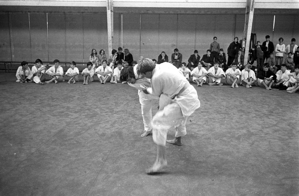 Sport in de Oude RAI, tijdens vakantie. Judo, Bestanddeelnr 921-7986