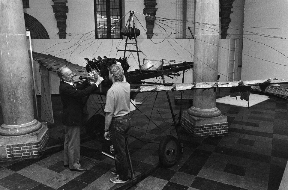 Spin van Anthony Fokker in Haarlem tentoongesteld in verband met 25 jarig jubi, Bestanddeelnr 933-7422