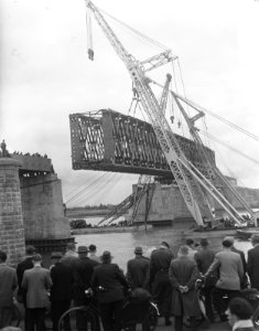 Spoorweg DordrechtNijmegen, spoorbrug Baanhoek, vernieuwd brugdeel 540 ton, Bestanddeelnr 907-2588