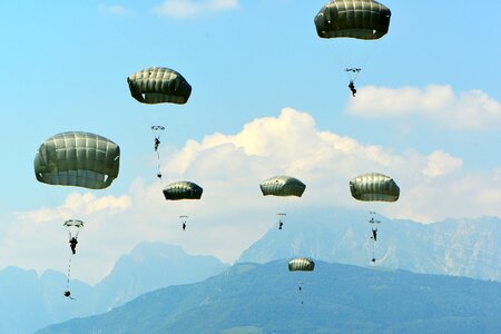 Jumping military airborne photo