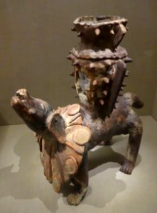 Spiked vessel or incense burner in the form of a dog, Guatemala, Lake Atitlan, Maya, 900-1200 AD, earthenware - De Young Museum - DSC00629