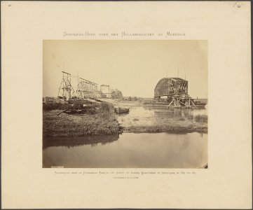 Spoorwegbrug over het Hollands Diep bij Moerdijk. Vervaardigd door de koninklijk, Bestanddeelnr 518