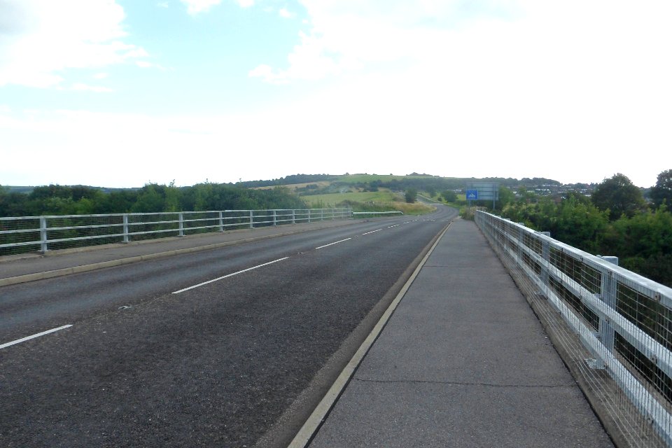Southward view along Ditchling Road from Old Boat Corner, Hollingbury, Brighton (August 2014)
