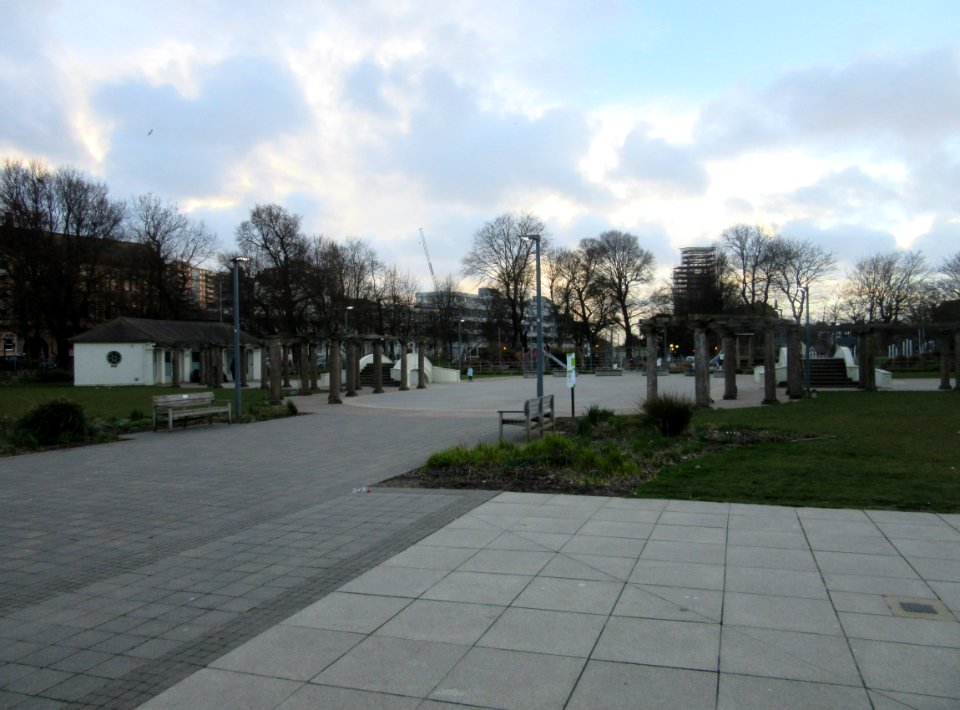 Southward view across The Level, Brighton (March 2016)