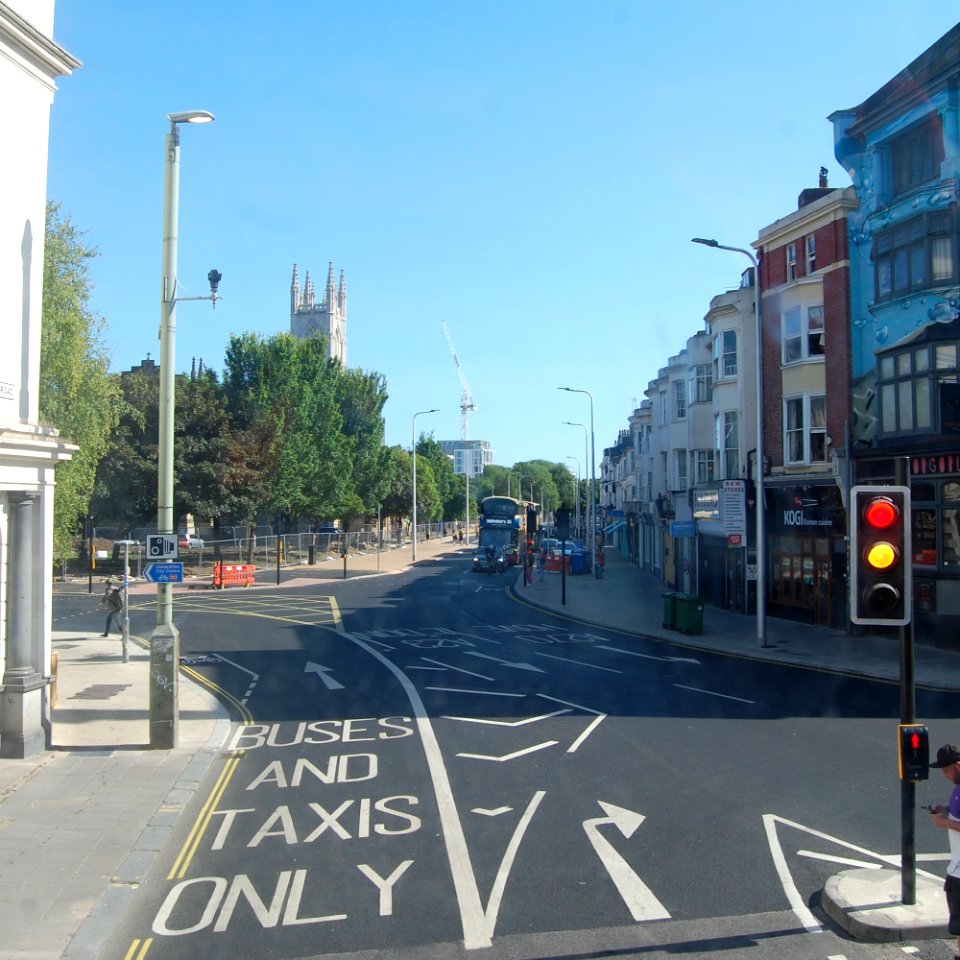 Southward view at south end of London Road, Brighton (May 2020)
