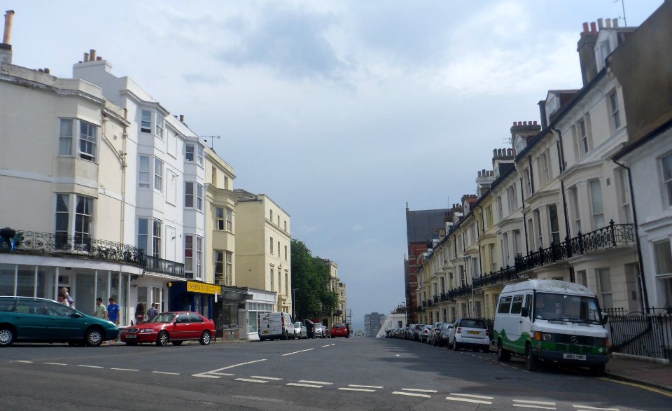 Southward view along Powis Road, Montpelier, Brighton (July 2014)