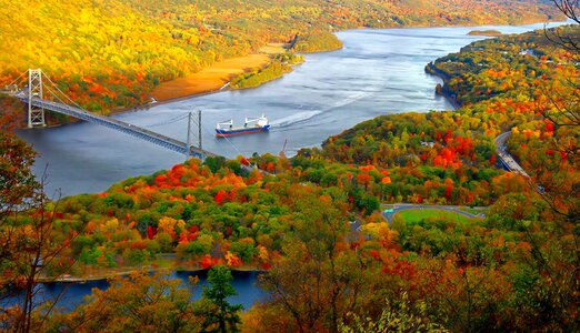 Autumn autumn background boat photo