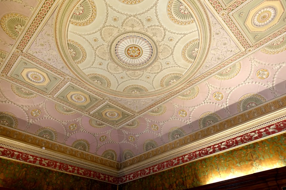 Spanish Library ceiling - Harewood House - West Yorkshire, England - DSC01833
