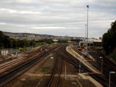 Southward view of Brighton Main Line from Dyke Road Drive, Brighton (September 2010) (1)
