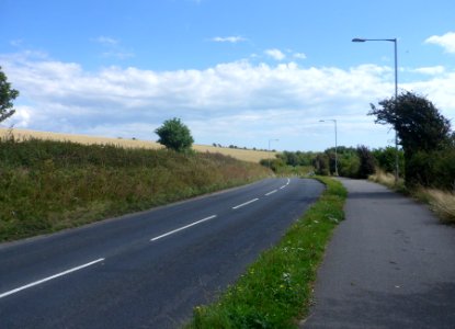 Southward view along Falmer Road, Ovingdean (August 2014)