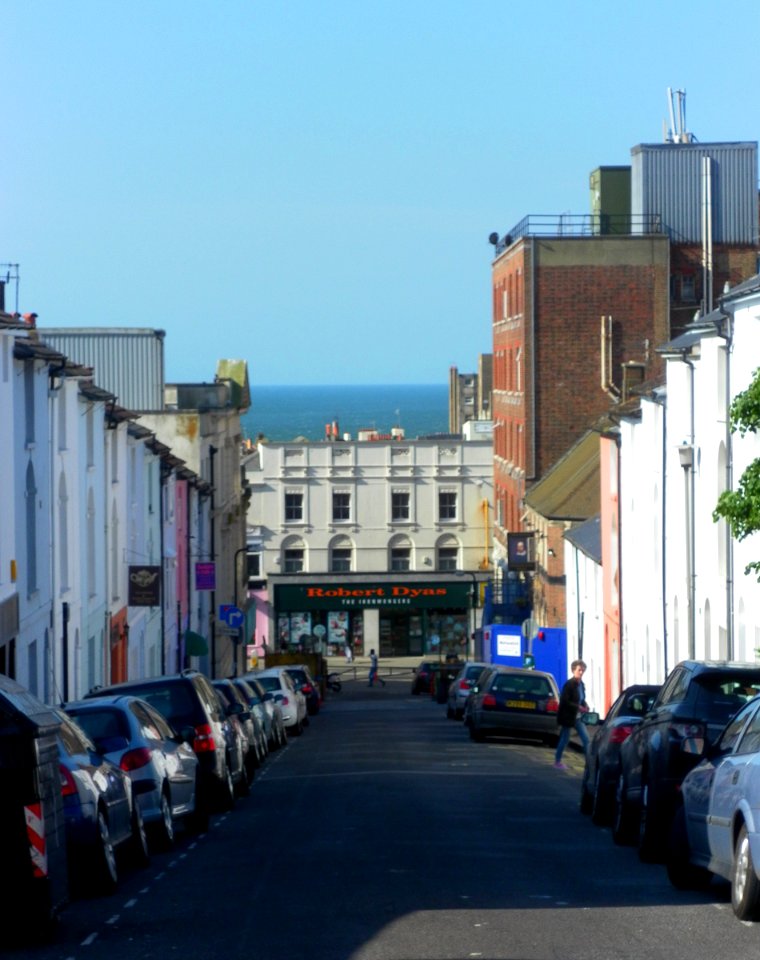 Southward view along Spring Street, Brighton (June 2013)