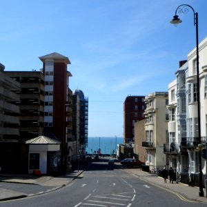 Southward view along Cannon Place, Brighton (April 2013)