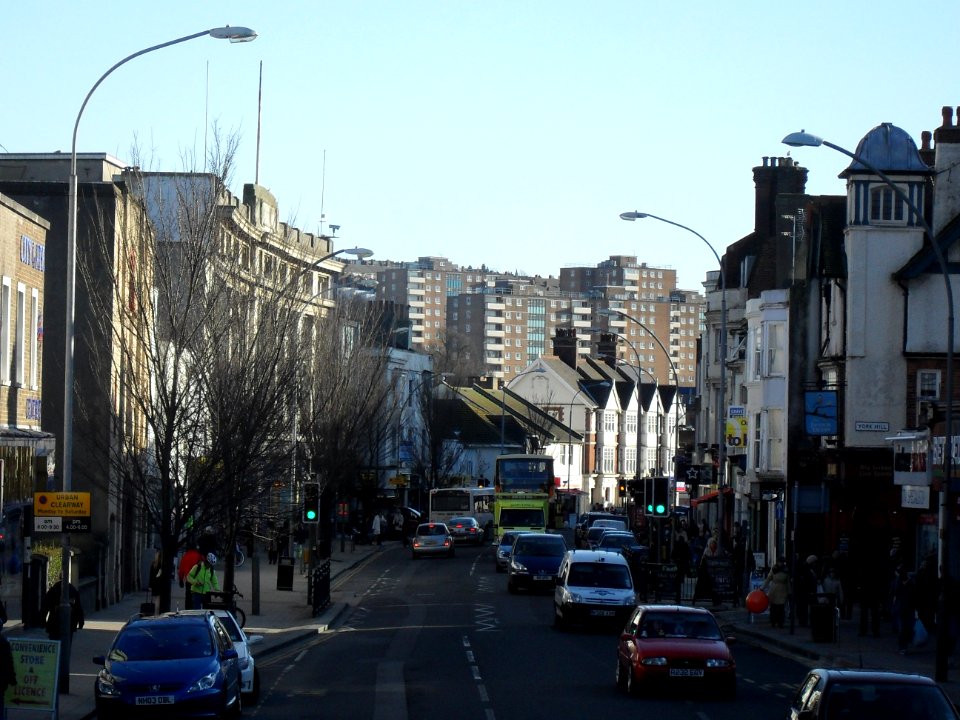 Southward view along London Road, Brighton (January 2010) (2)