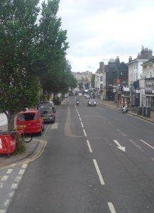 Southward view along London Road, Brighton (June 2020)