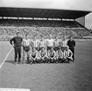 Sparta PSV 0-0, elftal PSV Boersma, Schrijvers, Van der Dorst, Donners, Heyink, , Bestanddeelnr 919-4765
