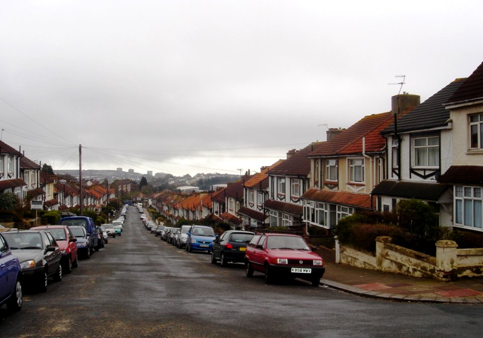 Southward view along Barnett Road, Hollingdean (March 2009)