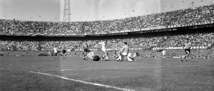 Sparta tegen Feyenoord 3-0 De Koning, Van der Lee, Bennaars, Verhoeven, Van Dij, Bestanddeelnr 912-8707
