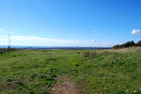 Southwestward view from Open Land near Brighton Racecourse (September 2018)