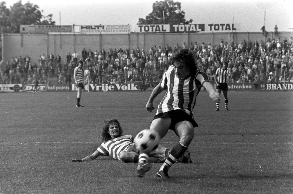 Sparta tegen Groningen 0-0, Nol Heijerman in aktie, Bestanddeelnr 926-6713