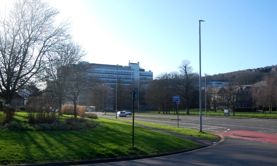 Southwestward view along Lewes Road from The Avenue, Moulsecoomb (February 2020)