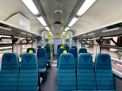 Southern Class 455 836 refurbished interior forward 2021 photo