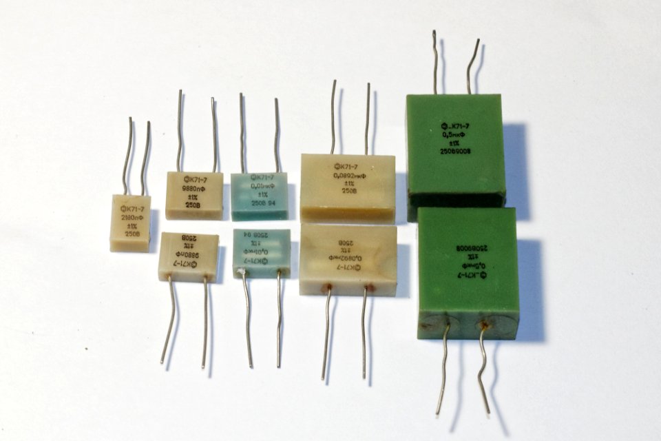 Soviet K71-7 polystyrene capacitors