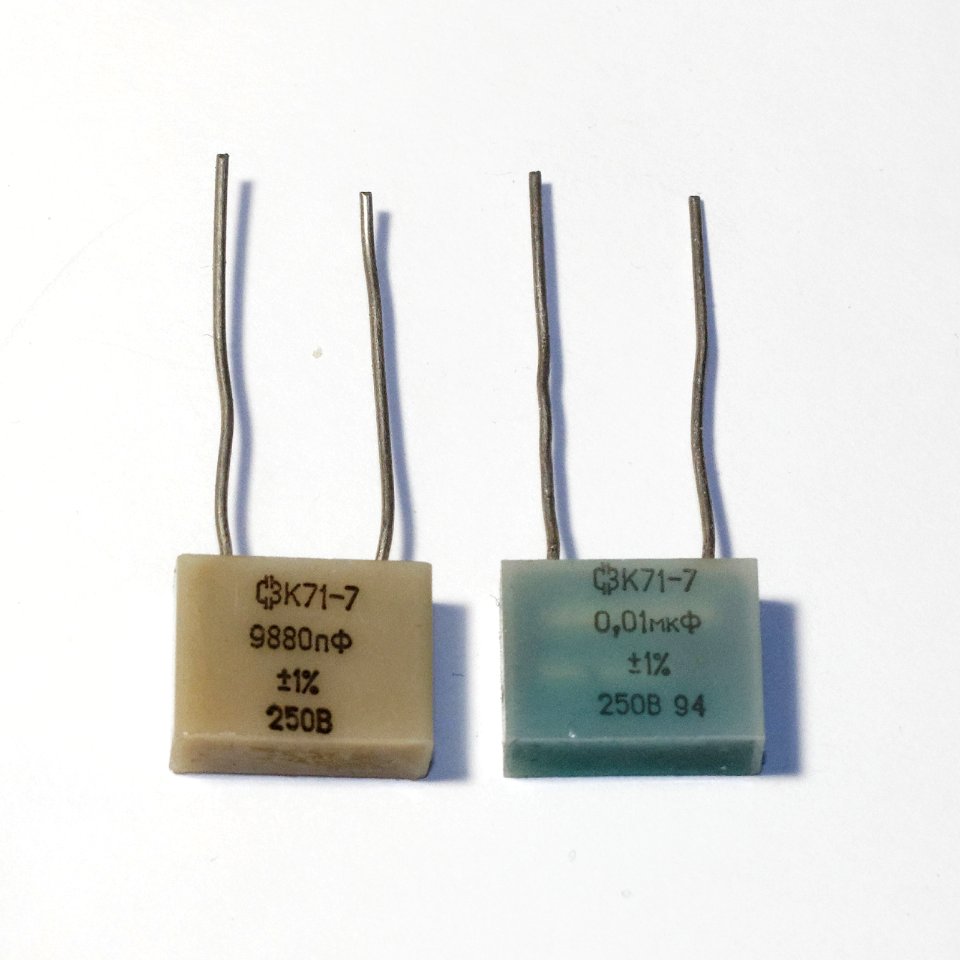 Soviet K71-7 polystyrene capacitors 02