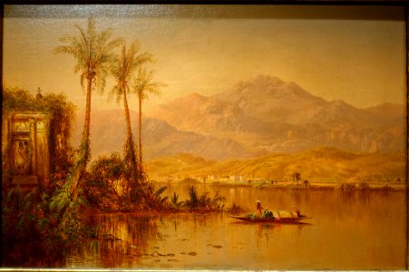 South American Scene (Vespers, Guayaquil River, Ecuador), by Louis Remy Mignot, American, 1862, oil on canvas - Princeton University Art Museum - DSC06955