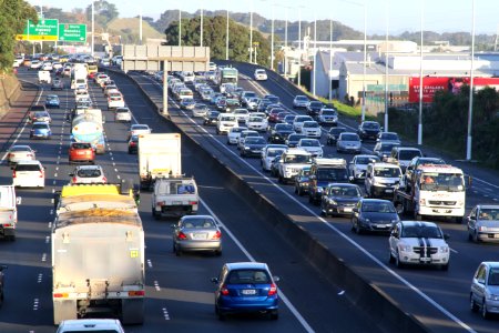 Southern Motorway Auckland traffic - copyright-free photo released to public domain photo