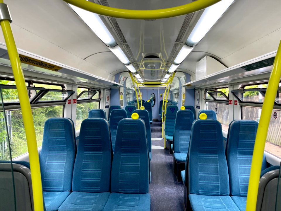 Southern Class 455 836 refurbished interior rearwards 2021