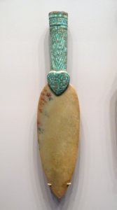 Spearhead, China, Shang dynasty, 12th-11th century BC, nephrite blade, bronze socket inlaid with turquoise - Arthur M. Sackler Museum, Harvard University - DSC00814