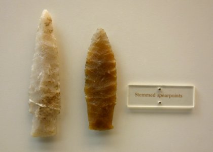 Spear tips (stemmed), Late Paleo Early Archaic Indians, 8000-6000 BC, stone - Wisconsin Historical Museum - DSC03429