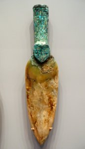 Spearhead, China, Shang dynasty, 12th-11th century BC, nephrite blade, bronze socket inlaid with turquoise - Arthur M. Sackler Museum, Harvard University - DSC00817