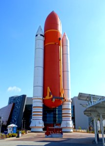 Space Shuttle Atlantis replica tank and boosters - Kennedy Space Center - Cape Canaveral, Florida - DSC02359